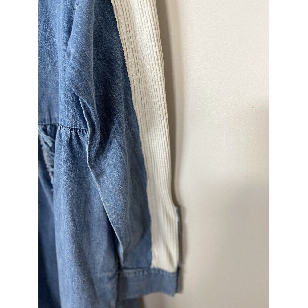 Free People Mini Tunic Dress Women Boho Blue Kenny Denim Vacay Pocket Sz S NWT - Picture 5 of 14